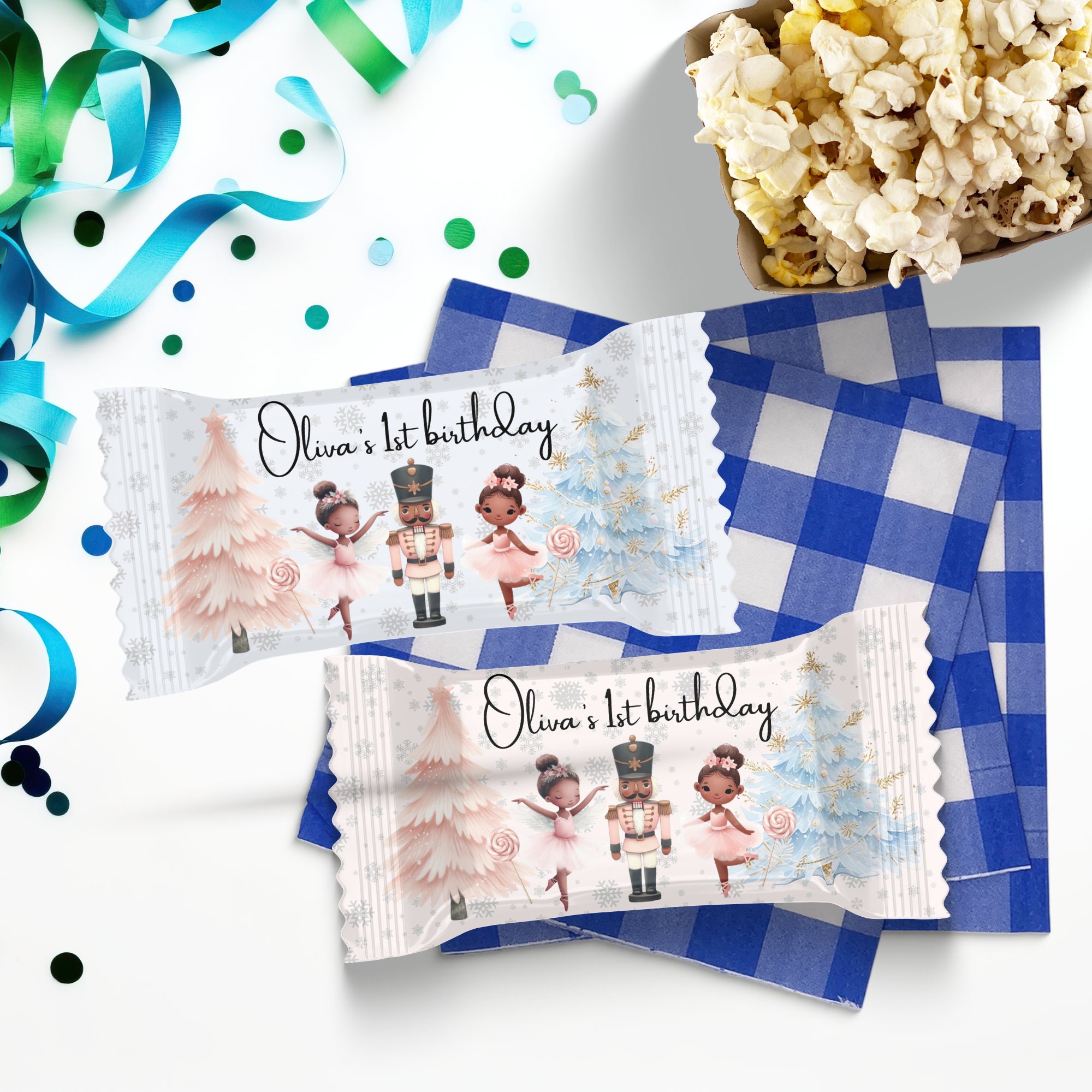 Wrapper Girl Personalized Nutcracker Crispy Rice Treats Label Wrapper, Girl Editable ...
