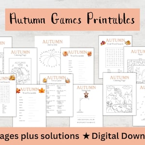Fall Games Printable | Fall Activity For Kids | Fall Riddles Game | Fall Game Bundle | Party Game | Halloween Games | Thanksgiving Printable