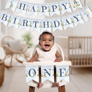 Some Bunny Is One Birthday Banner, Instant Digital Download, Printable Bunny First Birthday High Chair Garland, Customizable Party Decor