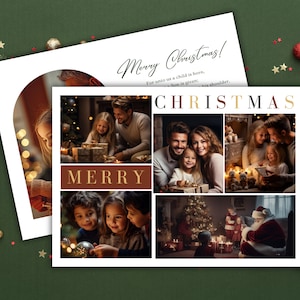Christliche Weihnachtskarten | Religiöse Weihnachtskarte | Vorder- und Rückendesign | Weihnachtskarte Vorlage | Druckbare Weihnachtskarte