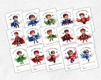 Printable Super Hero Valentine's Day Card |  Instant Download | Kids Valentines | Class Valentine's Day Cards | Superhero Valentine Card