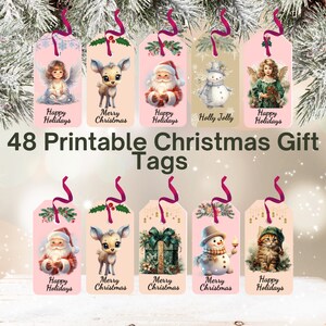 Christmas Gift Tag | Christmas Tag Printable | Holiday Party Favor Tag | Merry Christmas Gift Tag Printable | Diy Gift Tags