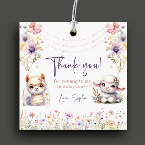 Editable Farm Birthday Party Favor Tags | Printable Barnyard Animals Birthday Gift Tags | Farm Birthday Thank You For Coming Gift Tag