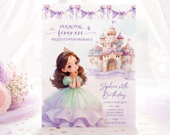 Invito per il quinto compleanno di Her Royal Fiveness, invito modificabile per principesse