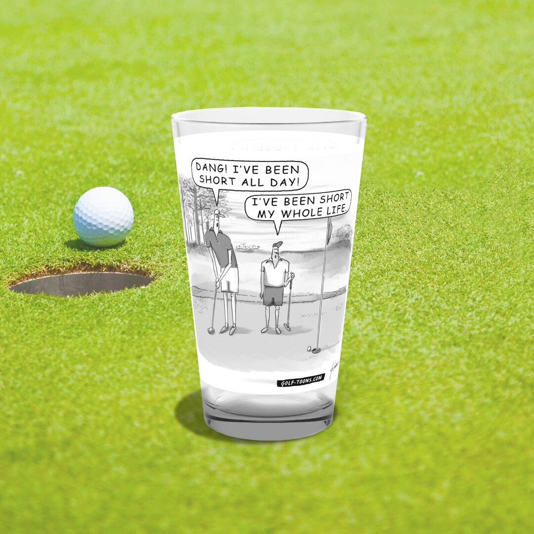 Golfing Gift Glass Short Man Funny Golf Beer Glass Gift Etsy