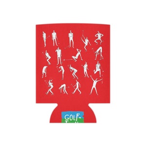 Red Can Cooler Golf, Enfriador de latas, Enfriador de latas de golf divertido, Enfriador de latas de dibujos animados de golf, Regalo de amigos de golf, Regalo de golf