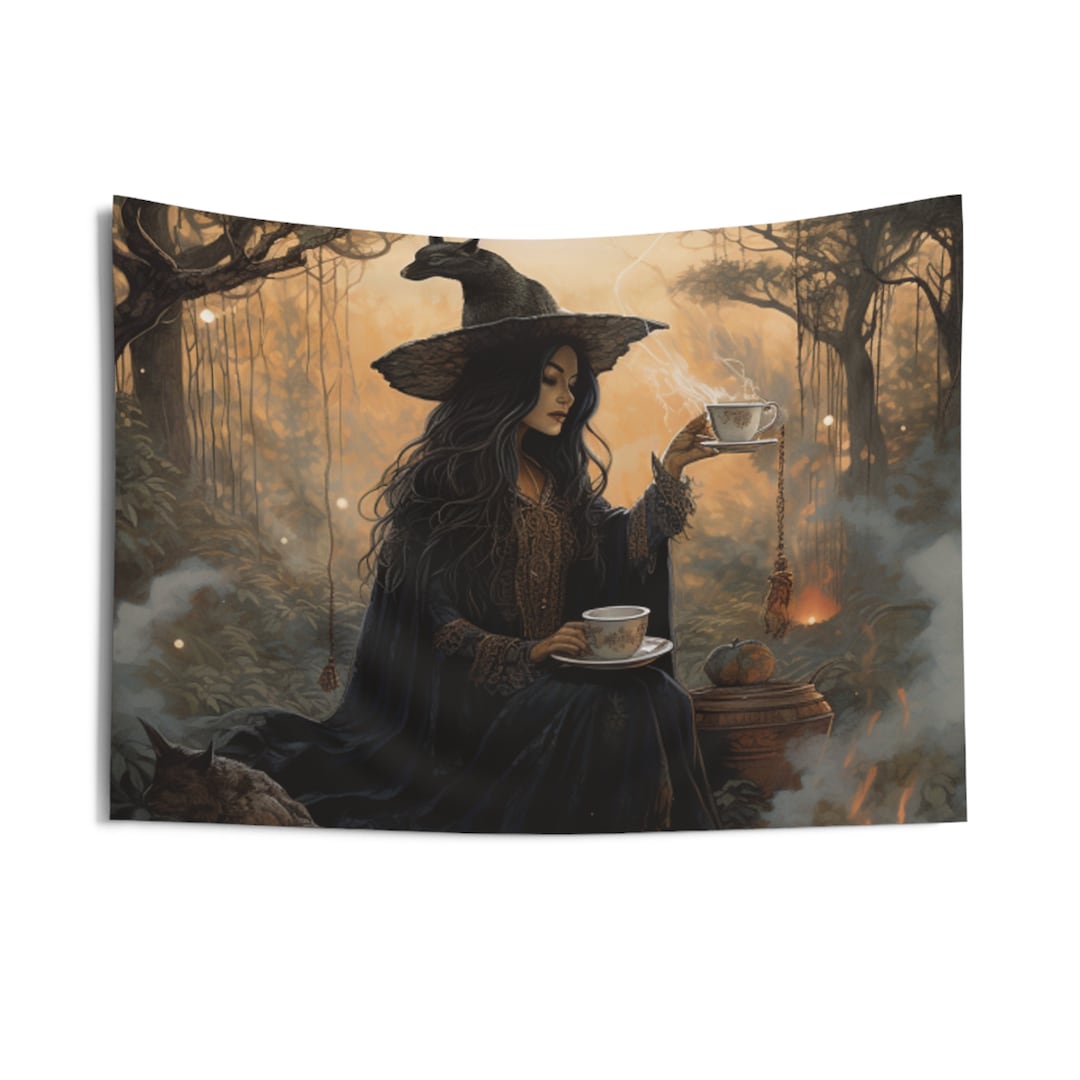 Witches Tea Party Wall Art Indoor Wall Tapestries - Etsy