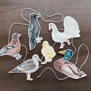 Bird Garland | Original Watercolor Hand-painted | Home decor