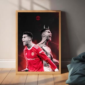 Cristiano Ronaldo Poster, Ronaldo Football Print, Sports Poster, Football Poster, Soccer Wall Art Gift, Sports Bedroom decorgift,FootballPNG