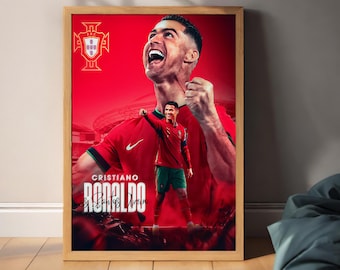 Cristiano Ronaldo Poster, Ronaldo Football Print, Sports Poster, Football Poster, Soccer Wall Art Gift, Sports Bedroom decorgift,FootballPNG