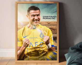 Cristiano Ronaldo Poster, Ronaldo Football Print, Sports Poster, Football Poster, Soccer Wall Art Gift, Sports Bedroom decor gift