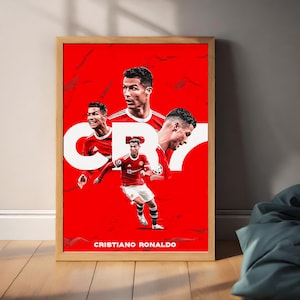 Cristiano Ronaldo Poster, Ronaldo Football Print, Sports Poster, Football Poster, Soccer Wall Art Gift, Sports Bedroom decorgift,FootballPNG