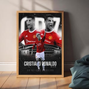 Cristiano Ronaldo Poster, Ronaldo Football Print, Sports Poster, Football Poster, Soccer Wall Art Gift, Sports Bedroom decorgift,FootballPNG