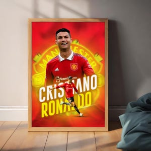 Cristiano Ronaldo Poster, Ronaldo Football Print, Sports Poster, Football Poster, Soccer Wall Art Gift, Sports Bedroom decor gift