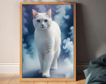 Misty Meow | Animal | Cat | Digital Art Print | Wall Art | AI Generated ...