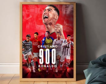 Cristiano Ronaldo Poster,Ronaldo 900 Gol,Ronaldo Football Print, Sports Poster,Football Poster, Soccer Wall Art Gift,Decor Gift,Football PNG