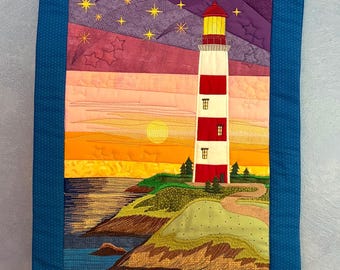 Lighthouse Embroidered Wall Hanging