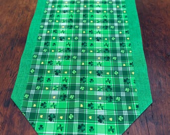 St. Patrick’s Day Plaid Table Runner