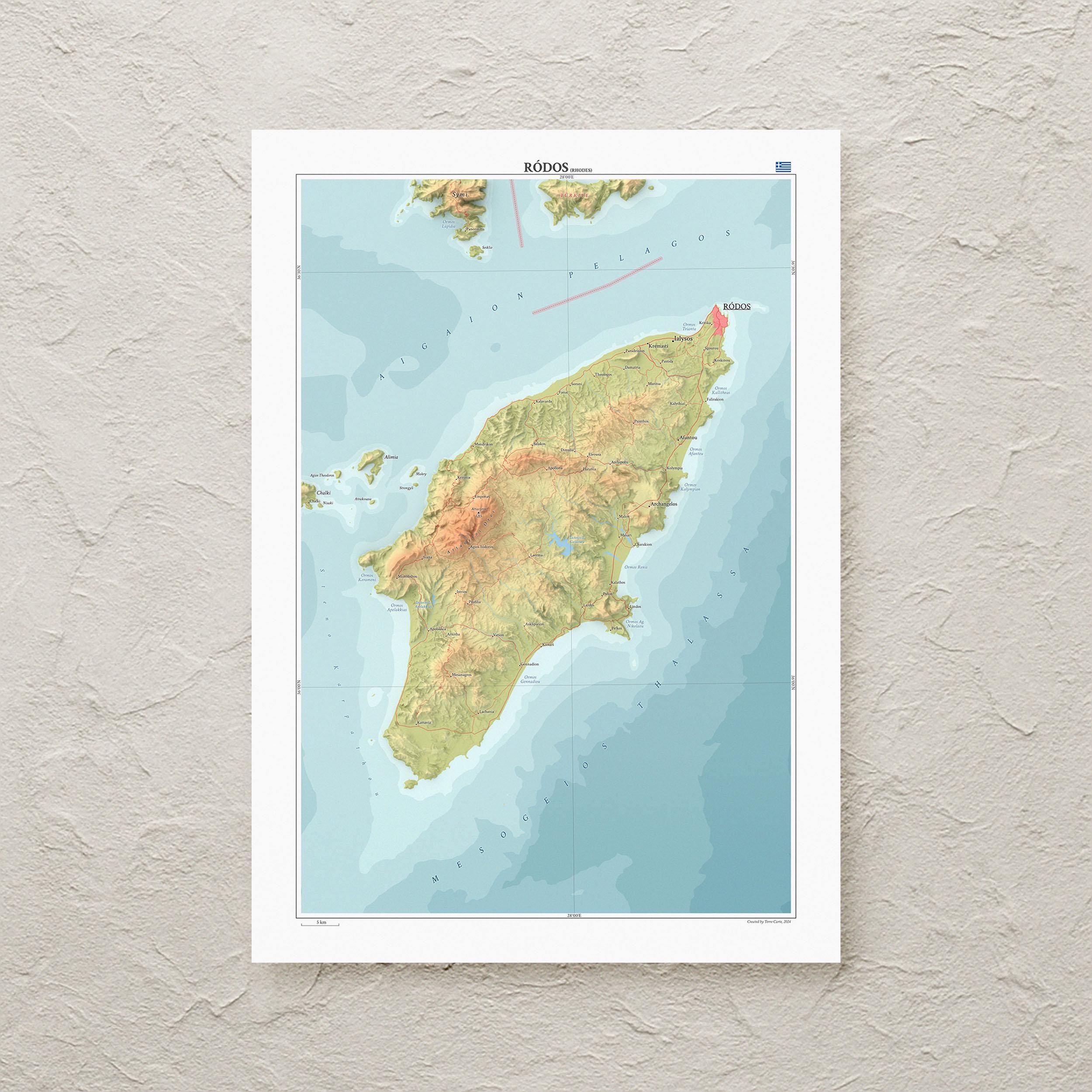 ロードス市の地図 - Etsy 日本