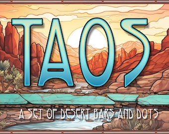Taos - Un set di barre e punti del deserto (divisori di pagina, icone, clipart)