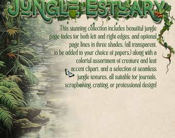 Set di clipart per cancelleria "Estuario nella giungla"