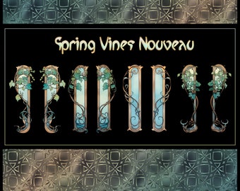 Spring Vines Nouveau clipart bars