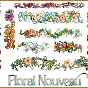 Unique Floral Nouveau Clipart