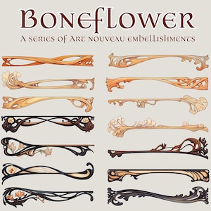 Boneflower - Une collection d'embellissements Art nouveau (fleurs, naturel, arts et artisanat, motifs Jugendstil.)