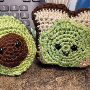 Crochet avocado, amigurumi avocado, stuffed avocado toy