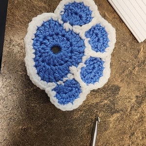 Crochet paw prints, paw print coasters