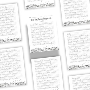 Cursive Ten Commandments Printable Bible Verses Copywork | the Ten Commandments Exodus 20:1-17 ...