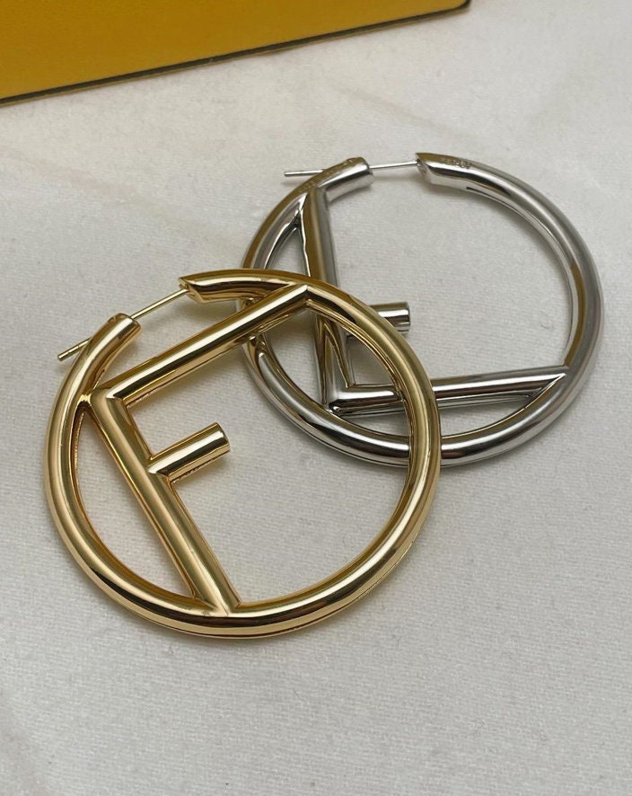 Fendi Logo Hoop Earrings Replica