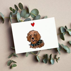 Goldendoodle Dog Greeting Card, Digital Download to Print (5x7 inches)