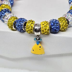Princess Snow Inspired Charm and Bracelet  /S925