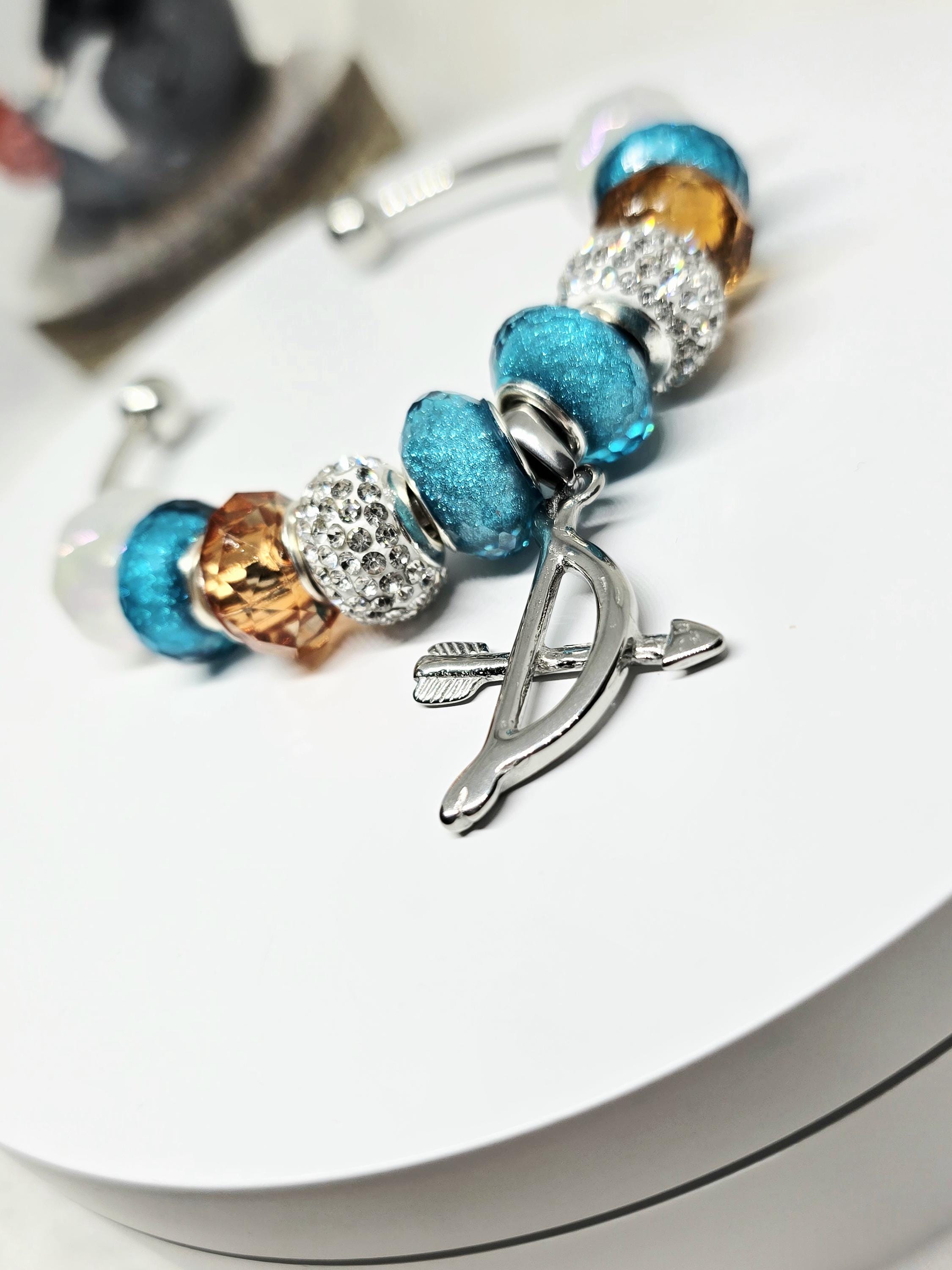 Bow Clip Pandora Archery Charm Sparkling Bow Charm Sterling Silver