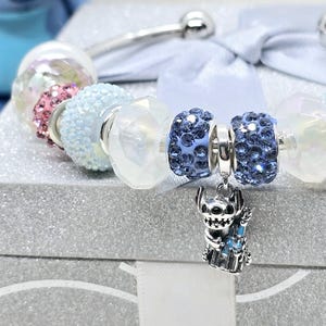 Blue Alien Castle Inspired Charm /S925 Or Complete Bracelet