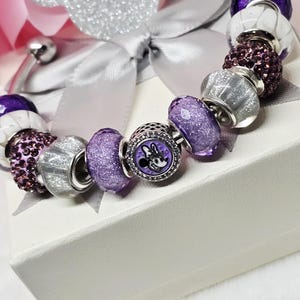 Miss M Purple Inspired Charm /S925 Or Complete Bracelet