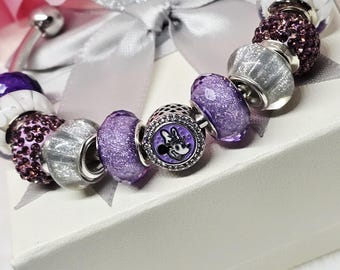 Purple Lover Inspired Charm /Pandora Compatible S925 Or Complete Bracelet