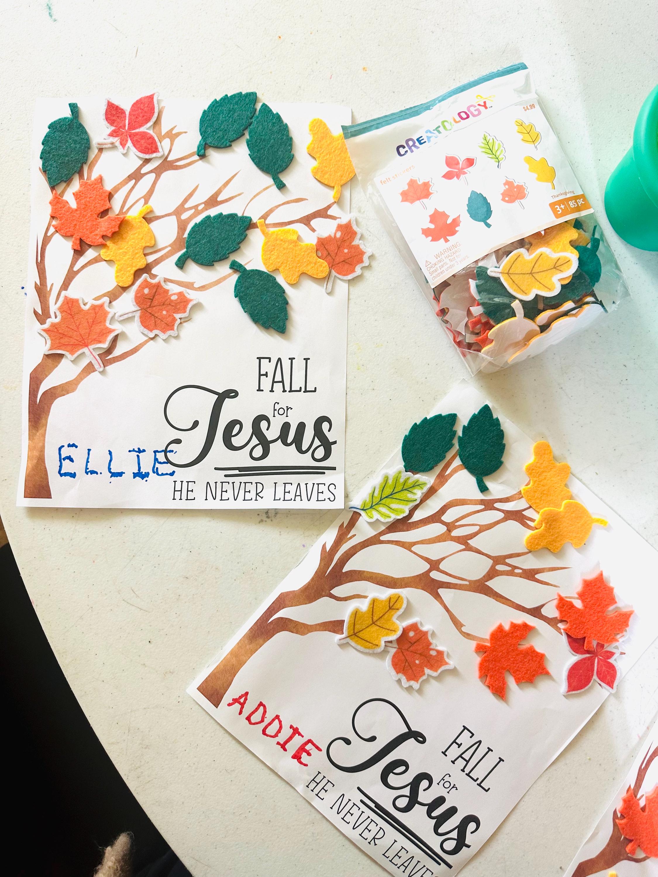 Fall for Jesus He Never Leaves Kid’s Activity Craft Paper Sunday School ...