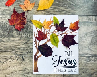 Fall for Jesus Er Leaves niemals Kinderaktivität Craft Paper Sonntagsschulseite Herbstaktivitäts-Kunstklasse