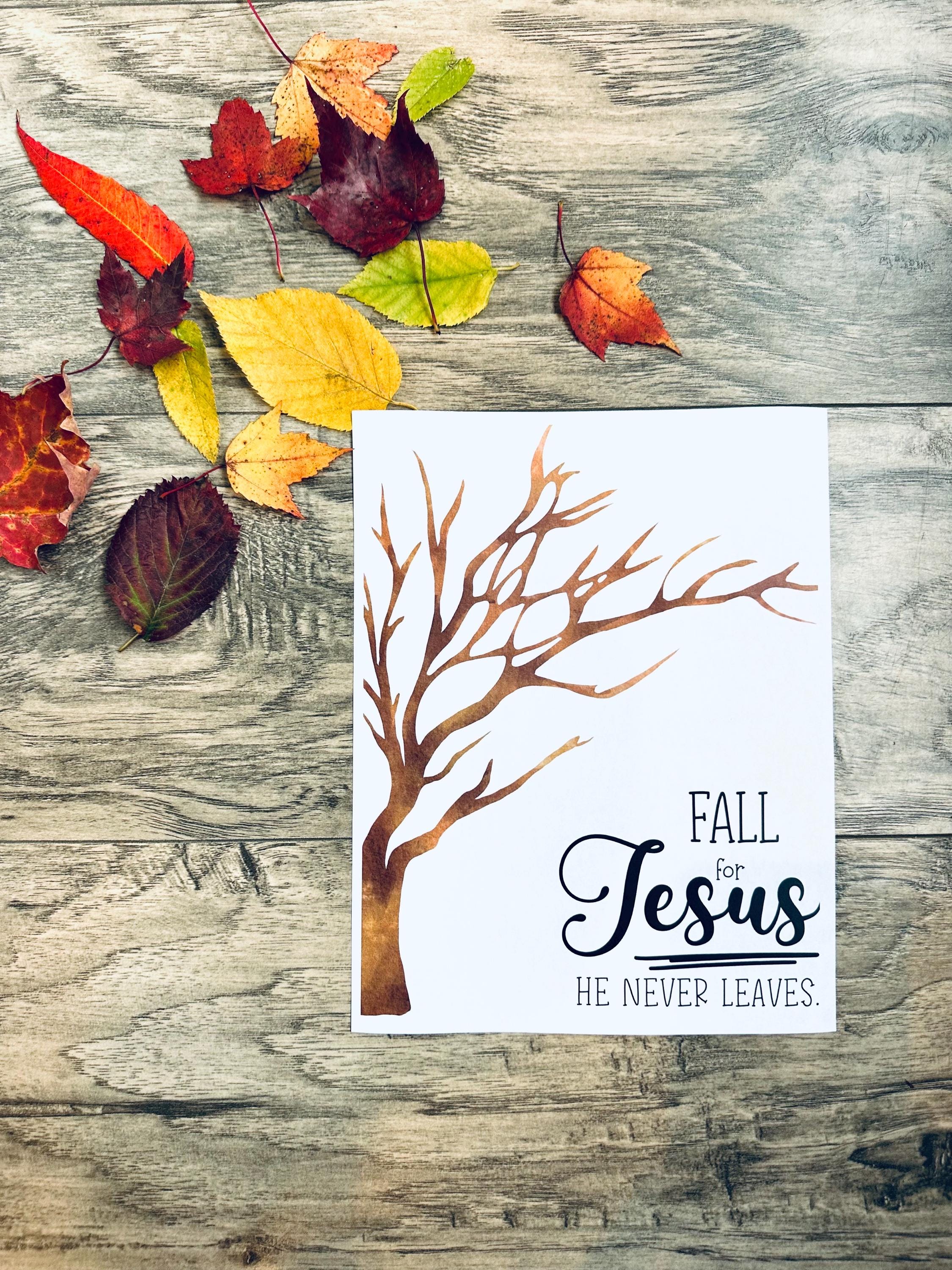 Fall for Jesus He Never Leaves Kid’s Activity Craft Paper Sunday School ...