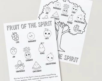 Frucht des Geistes Malseite Ausdruckbare für Unterricht Kid’s Aktivität Craft Paper Sonntag Schule Seite Aktivität Kunst Klasse Homeschooling