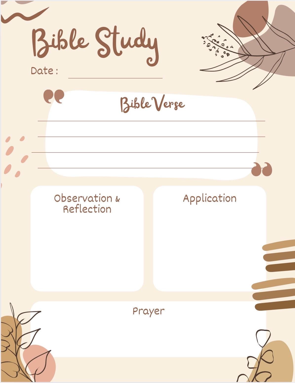 Bible Study Printable Journal Pages | Scripture Study & Reflection ...