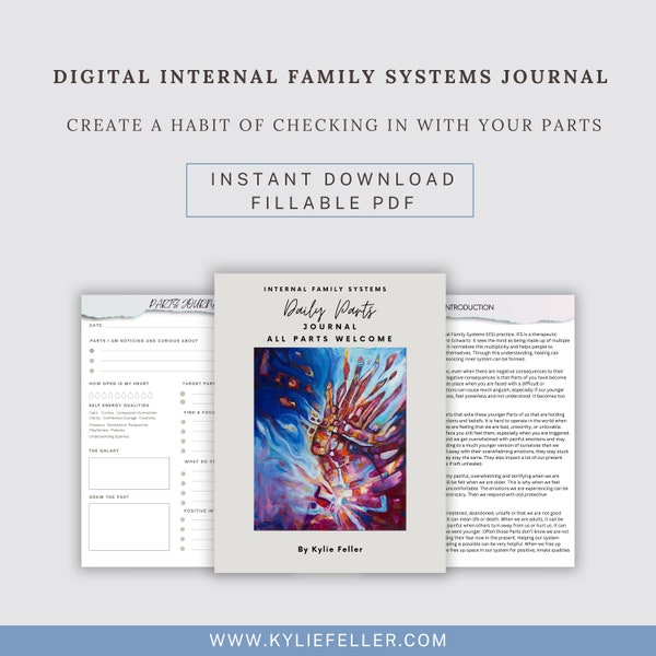 Internal Family Systems Daily Parts Journal: Digital Download Fillable PDF