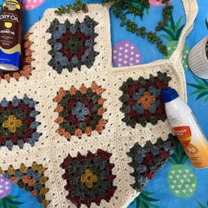 Oversized crochet tote bag