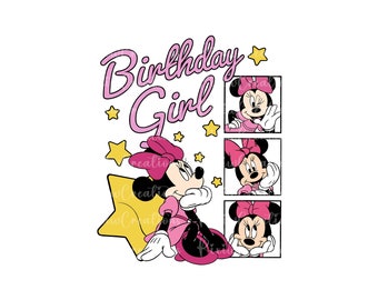 Birthday Girl Png, Mouse Birthday Png, Happy Birthday Png, Family Vacation Png, Magical Kingdom, Png do sublimacji, Birthday Png