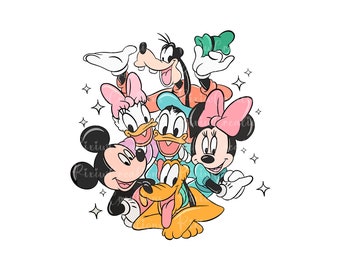Retro Mickey & Company PNG, Family Vacation png, Family Trip Png, Vacay Mode Png, Mickey Png, Mouse Png, Digital File