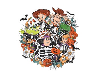 Retro Floral Toy Story Halloween Png, Halloween You've Got A Friend In Me Png, Trick Or Treat Png, Spooky Vibes Png, Toy Story Halloween Png