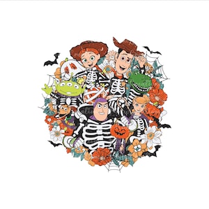 Retro Floral Toy Story Halloween Png, Halloween You've Got A Friend In Me Png, Trick Or Treat Png, Spooky Vibes Png, Toy Story Halloween Png