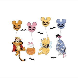 Winnie The Pooh Halloween Png, Winnie The Pooh Svg, Winnie Halloween Pumpkin Png, Winnie Halloween Sublimation, Spooky Png, Trick Or Treat